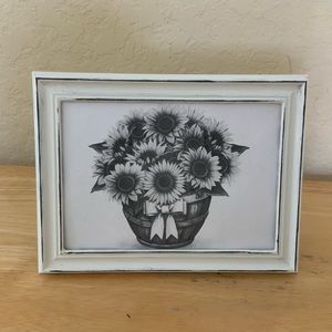 Farmhouse Sunflowers and basket picture 5x7 w/frame